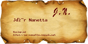 Jür Nanetta névjegykártya